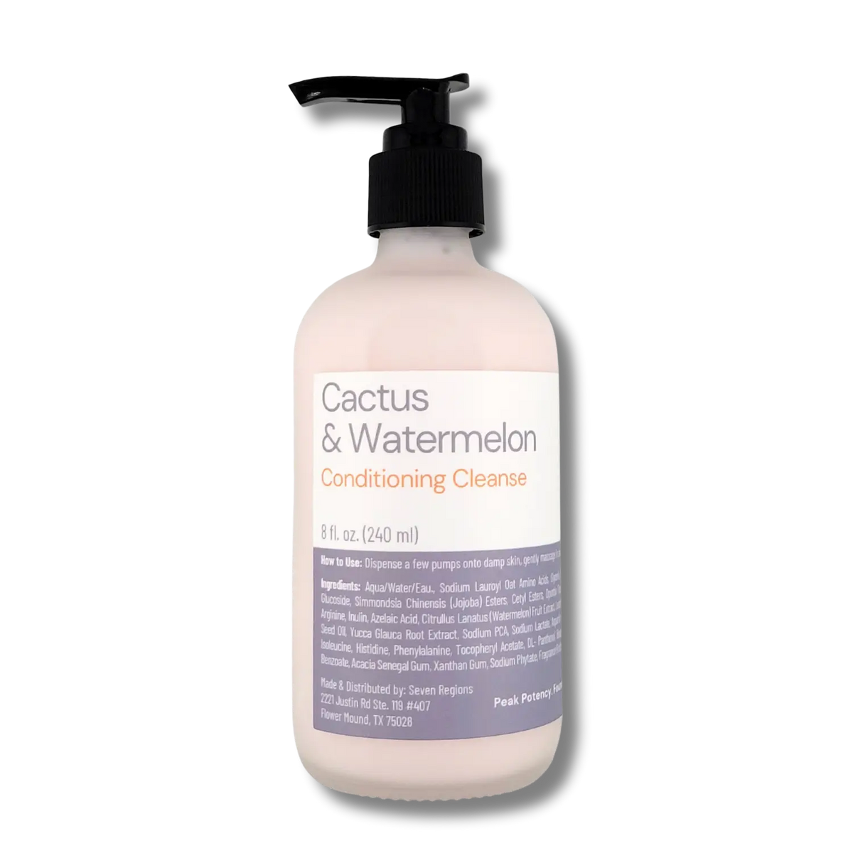 Bottle of 'Cactus & Watermelon Conditioning Cleanse' on a white background