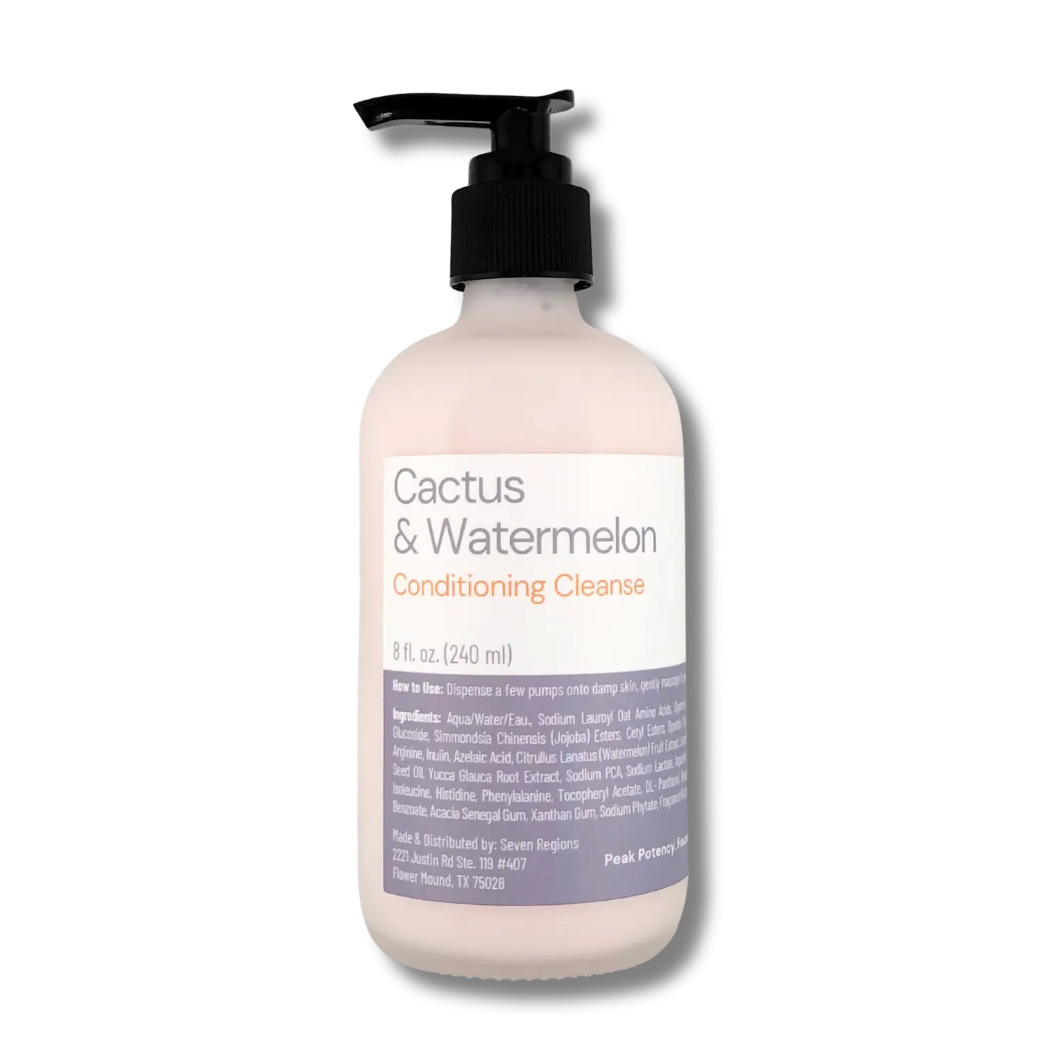 Bottle of 'Cactus & Watermelon Conditioning Cleanse' on a white background