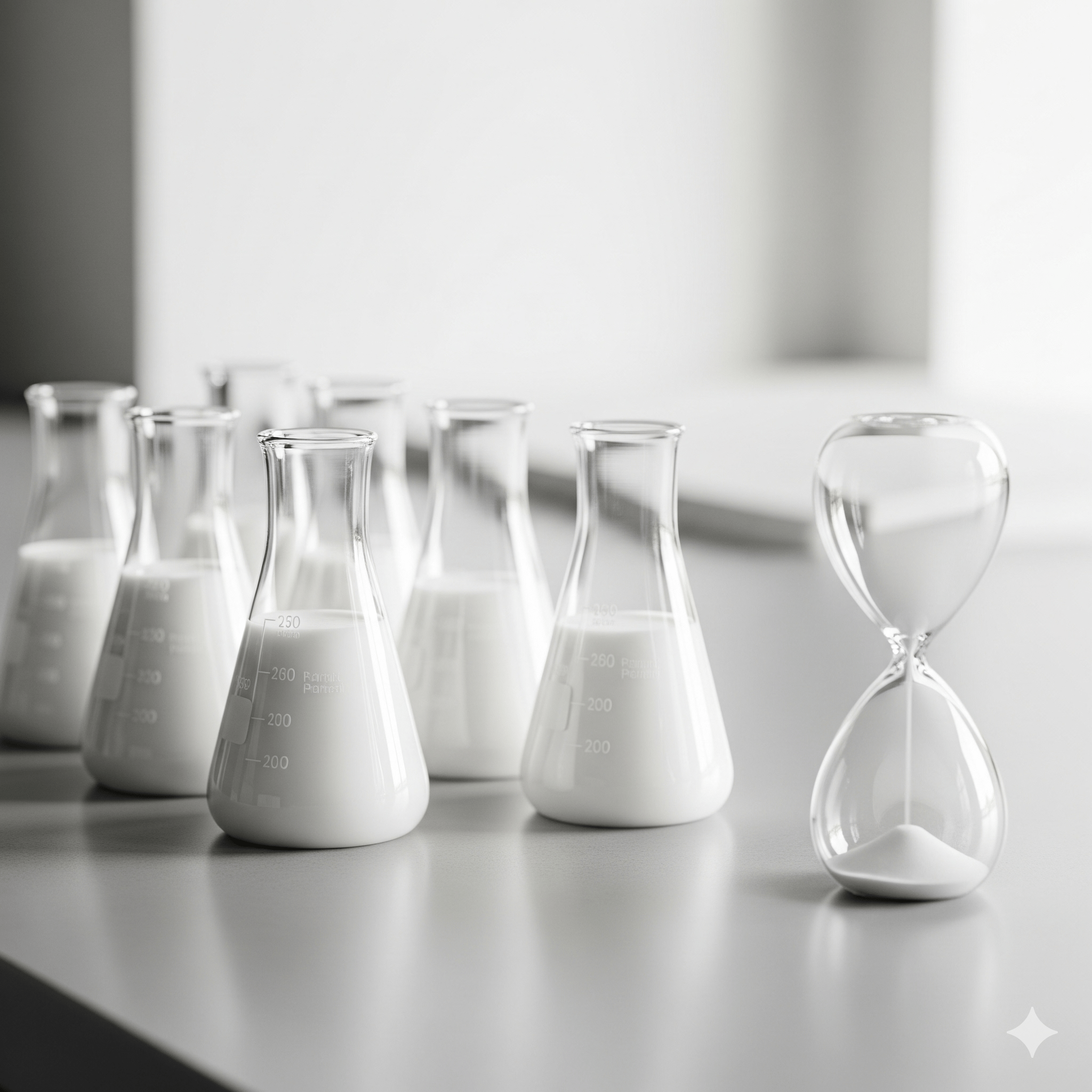 Products curing with sand timer