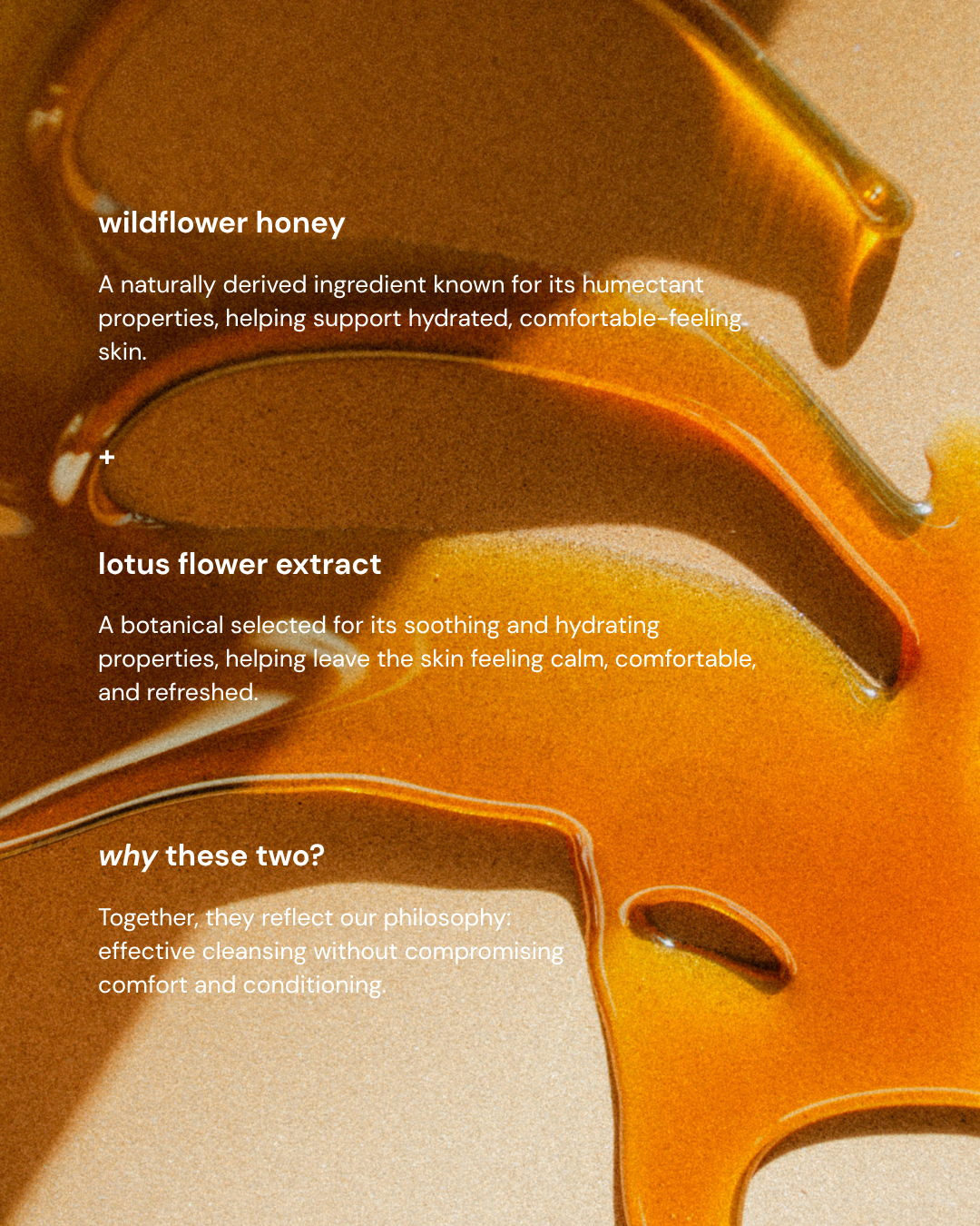 Lotus Flower and Wildflower Honey Cleanser in an editorial setting
